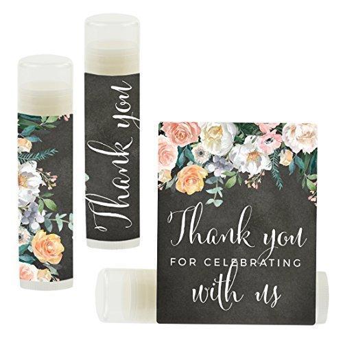 Set of 12 Thank You for Celebrating with US, Lip Balm Favors-Set of 12-Andaz Press-Faux Gold Glitter Shimmer-
