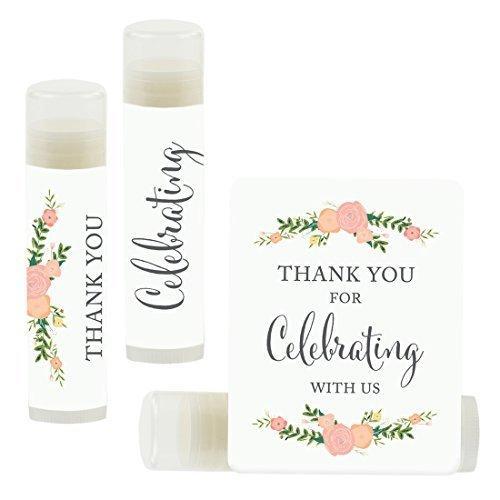 Set of 12 Thank You for Celebrating with US, Lip Balm Favors-Set of 12-Andaz Press-Faux Gold Glitter Shimmer-