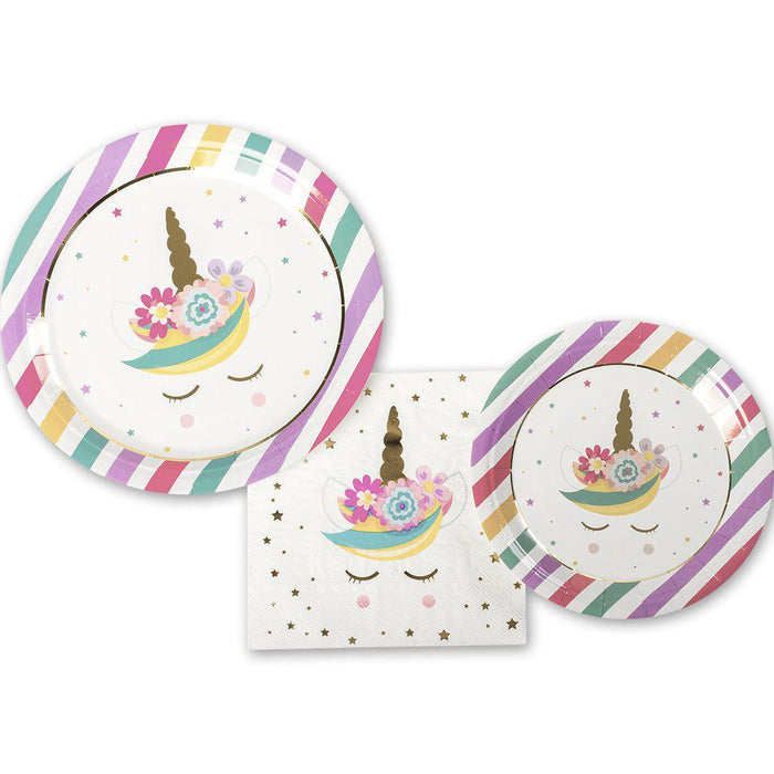 Set of 12 Unicorn Tableware Kit With Gold Foil-Set of 12-Koyal Wholesale-