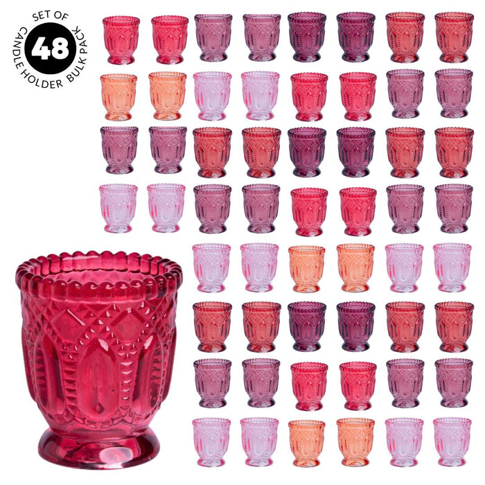 Set of 12 Vintage Ombre Glass Votive Candle Holders Bulk Pack-Koyal Wholesale-Blue-Set of 1 (12 PC)-