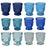 Set of 12 Vintage Ombre Glass Votive Candle Holders Bulk Pack-Koyal Wholesale-Blue-Set of 1 (12 PC)-