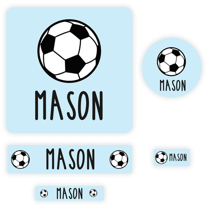 Set of 120 Custom Waterproof School Name Labels, Back to School Supplies-Set of 120-Andaz Press-Soccer-