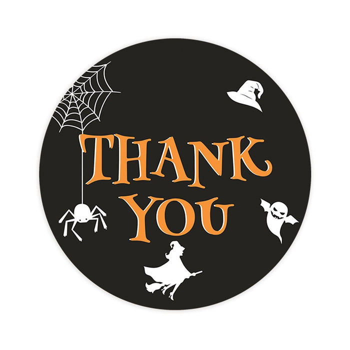 Set of 120 Halloween Thank You Stickers Labels For Kids Treat Bags Goodie, Halloween Party Favors-Set of 120-Andaz Press-Happy Jack O' Lantern-