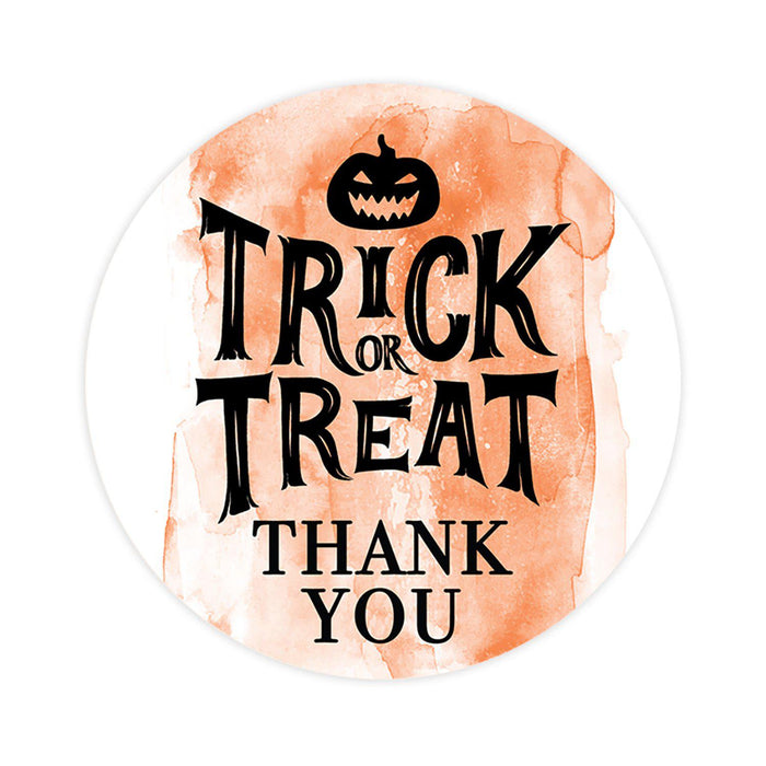 Set of 120 Halloween Thank You Stickers Labels For Kids Treat Bags Goodie, Halloween Party Favors-Set of 120-Andaz Press-Happy Jack O' Lantern-