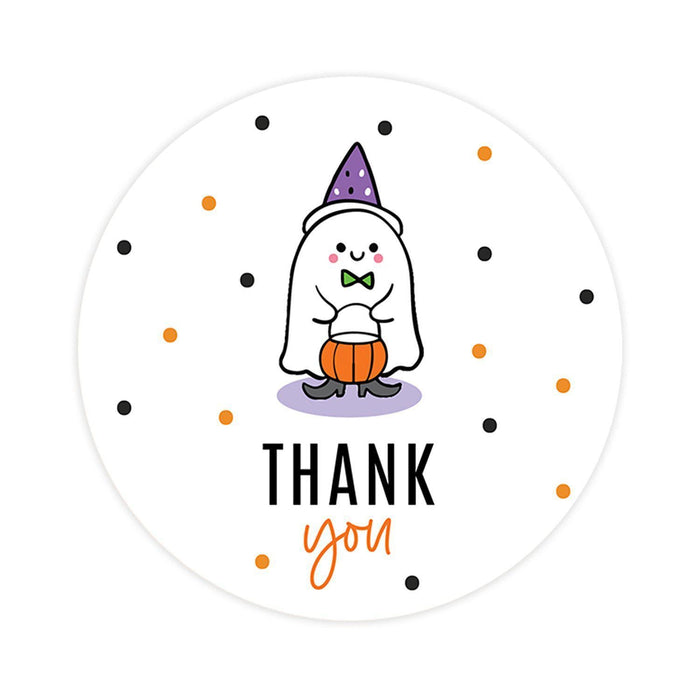 Set of 120 Halloween Thank You Stickers Labels For Kids Treat Bags Goodie, Halloween Party Favors-Set of 120-Andaz Press-Happy Jack O' Lantern-