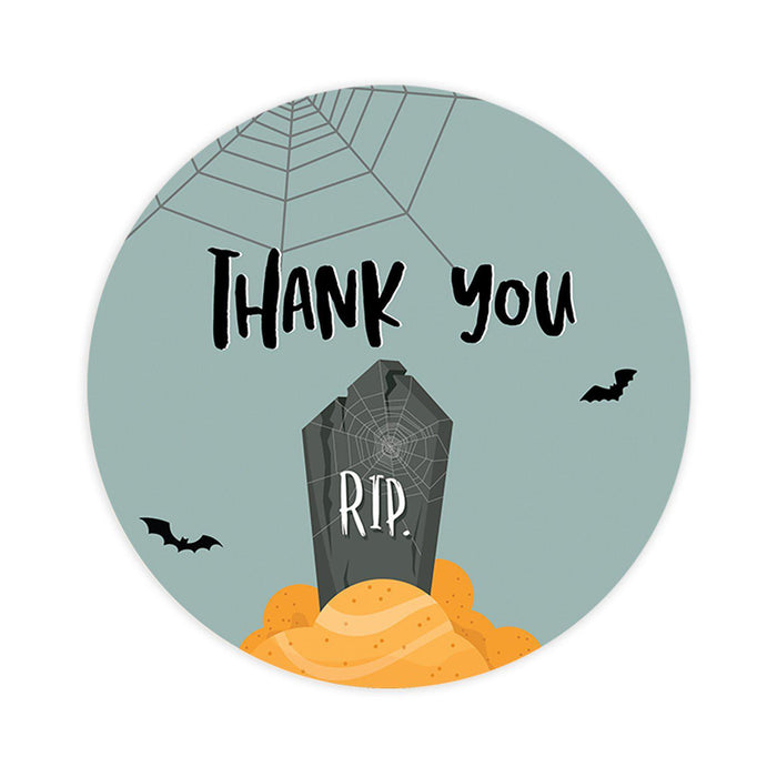 Set of 120 Halloween Thank You Stickers Labels For Kids Treat Bags Goodie, Halloween Party Favors-Set of 120-Andaz Press-Happy Jack O' Lantern-