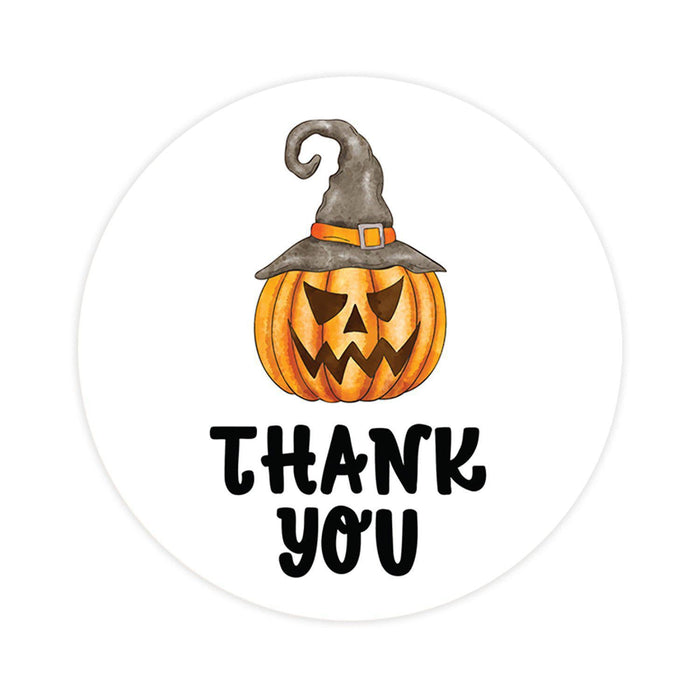 Set of 120 Halloween Thank You Stickers Labels For Kids Treat Bags Goodie, Halloween Party Favors-Set of 120-Andaz Press-Happy Jack O' Lantern-