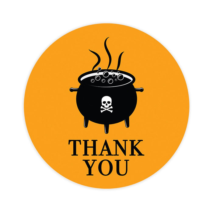 Set of 120 Halloween Thank You Stickers Labels For Kids Treat Bags Goodie, Halloween Party Favors-Set of 120-Andaz Press-Happy Jack O' Lantern-