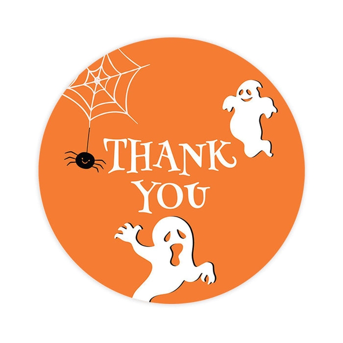 Set of 120 Halloween Thank You Stickers Labels For Kids Treat Bags Goodie, Halloween Party Favors-Set of 120-Andaz Press-Happy Jack O' Lantern-