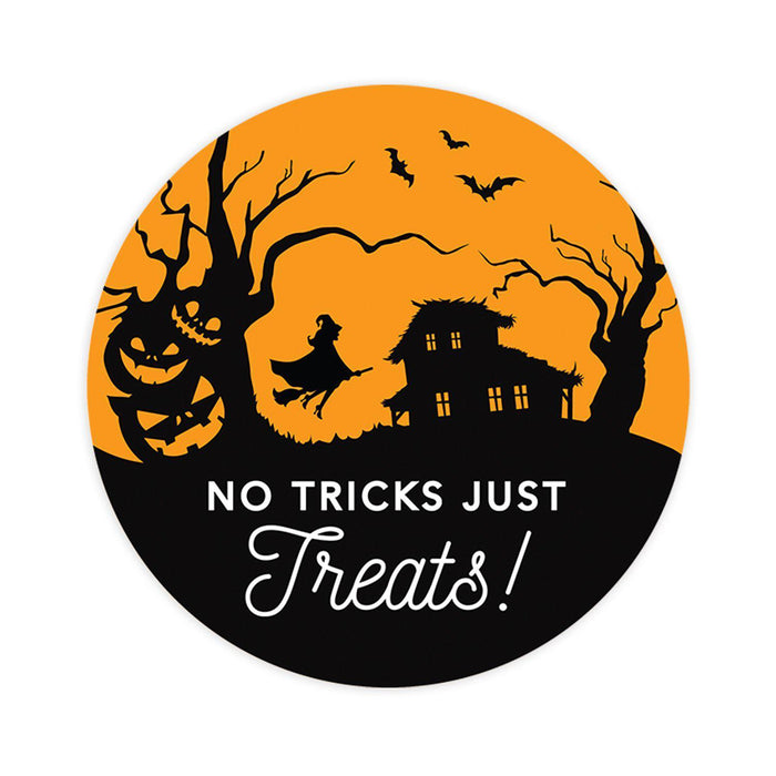 Set of 120 Happy Halloween Stickers Labels For Kids Treat Bags Goodie, Halloween Party Favors-Set of 40-Andaz Press-Flying Witch-