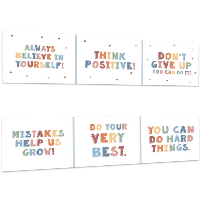 Set of 2 Boho Classroom Banner Poster Sign for Teachers, Door Wall Decor-Set of 2-Andaz Press-The Power of Yet Growth Mindset Posters-