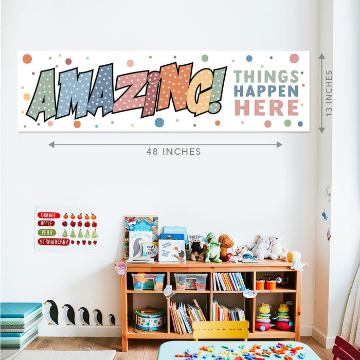 Set of 2 Boho Classroom Banner Poster Sign for Teachers, Door Wall Decor-Set of 2-Andaz Press-The Power of Yet Growth Mindset Posters-