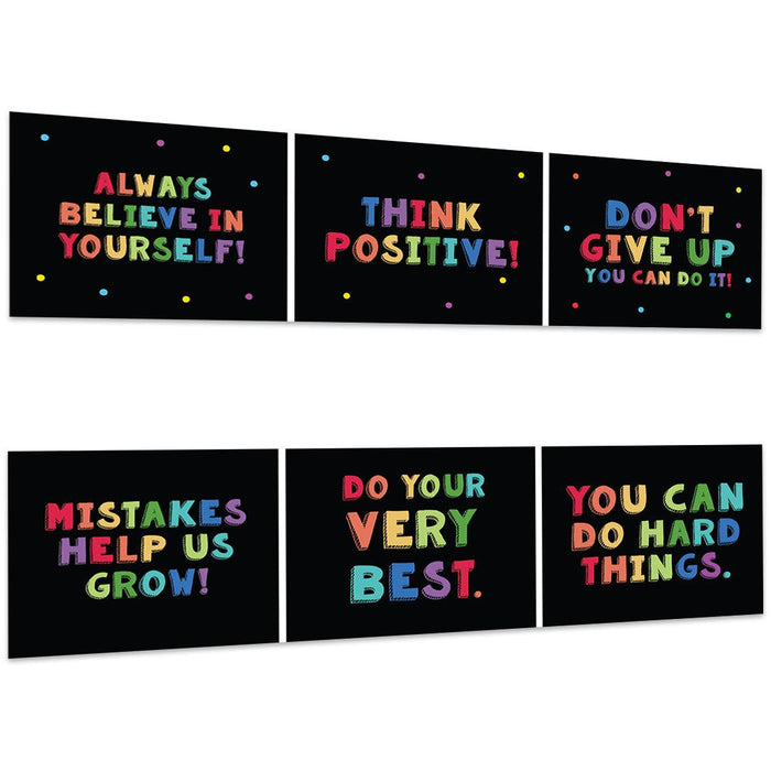 Set of 2 Classic Rainbow Classroom Banner Poster Sign for Teachers, Door Wall Decor-Set of 2-Andaz Press-The Power of Yet Growth Mindset Posters-