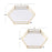 Set of 2 Glass Mirror Hexagonal Trays Vanity Set-Set of 2-Koyal Wholesale-Gold-