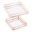 Set of 2 Glass Mirror Square Trays Vanity Set-Set of 2-Koyal Wholesale-Rose Gold-