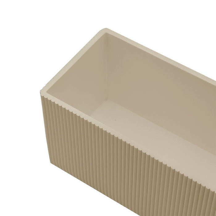 Set of 2 Long Ribbed Rectangle Vases-Set of 2-Koyal Wholesale-Desert Tan-