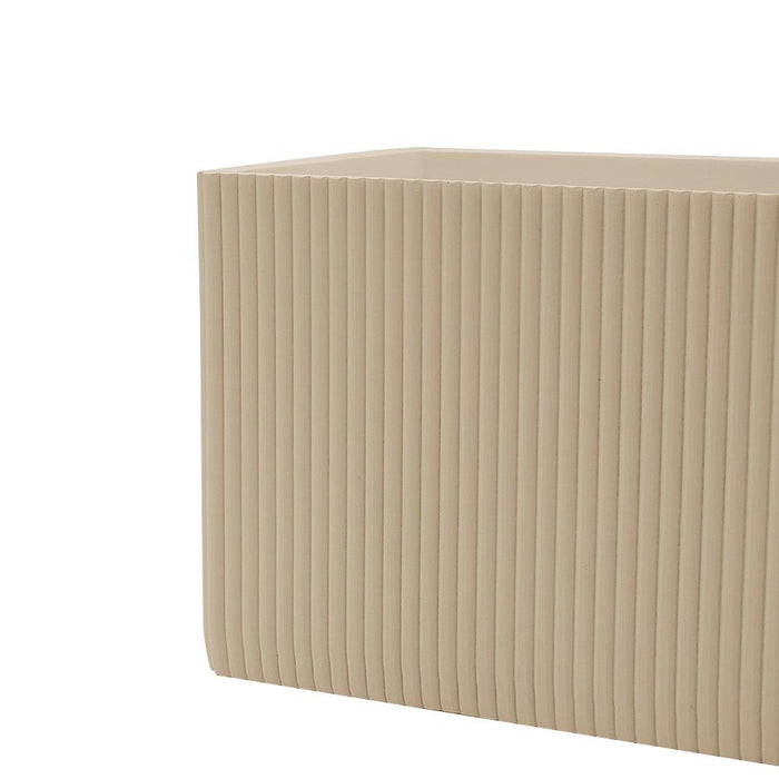 Set of 2 Long Ribbed Rectangle Vases-Set of 2-Koyal Wholesale-Desert Tan-