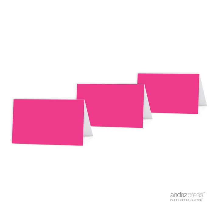 Set of 20 Pick Your Color Blank Table Tent Printable Place Cards-Set of 20-Andaz Press-Fuchsia-