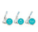 Set of 216 Bridal Shower Hershey's Kisses Stickers-Set of 216-Andaz Press-Aqua-