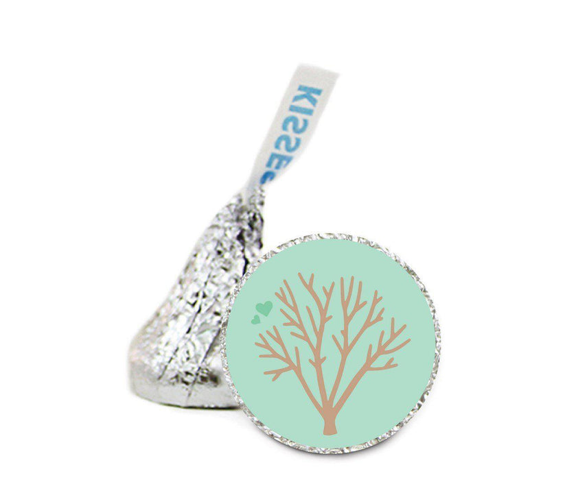 Set of 216 Wedding Theme Hershey's Kisses Stickers-Set of 216-Andaz Press-Autumn Tree-