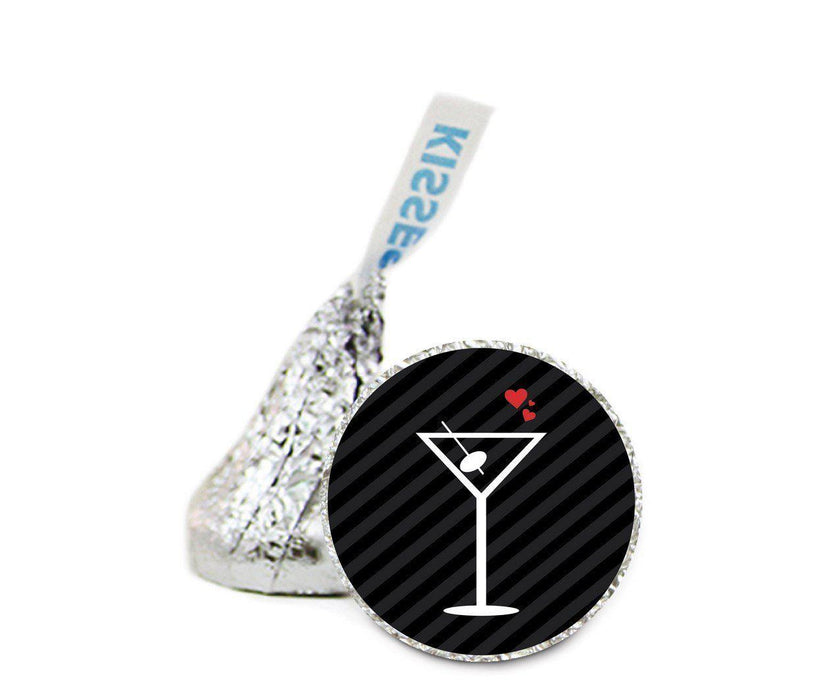 Set of 216 Wedding Theme Hershey's Kisses Stickers-Set of 216-Andaz Press-Martini Glass-