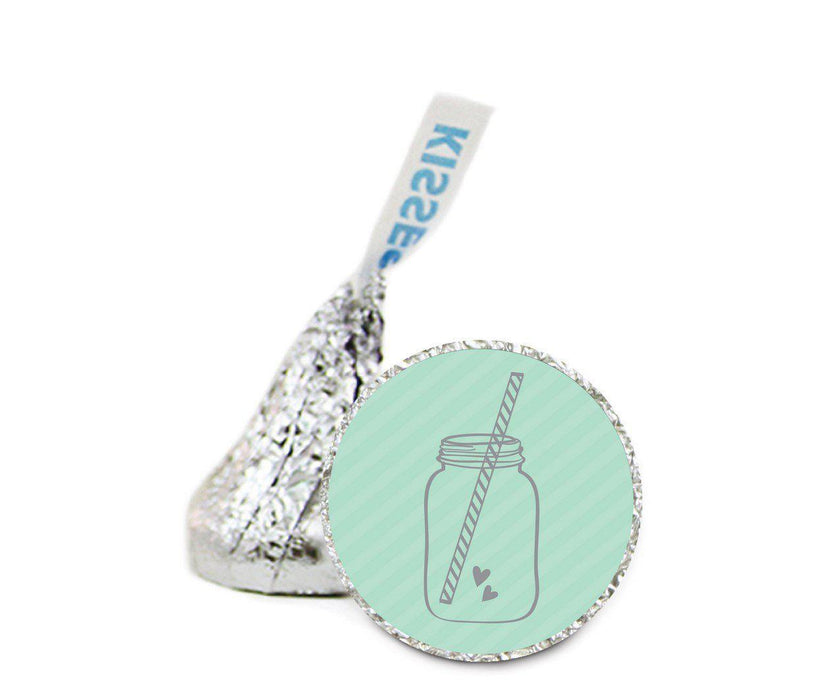 Set of 216 Wedding Theme Hershey's Kisses Stickers-Set of 216-Andaz Press-Mason Jar-
