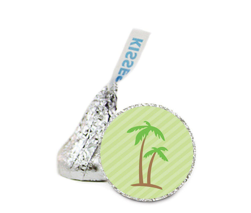 Set of 216 Wedding Theme Hershey's Kisses Stickers-Set of 216-Andaz Press-Palm Trees-