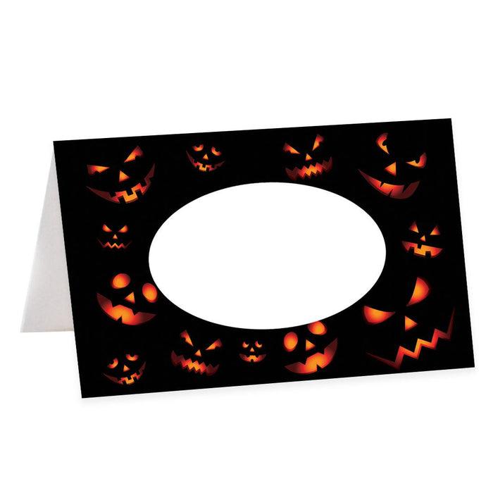 Set of 24 Halloween Table Tent Place Cards for Table Setting-Set of 24-Andaz Press-Scary Pumpkins-