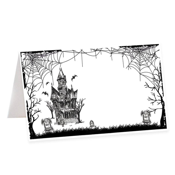 Set of 24 Halloween Table Tent Place Cards for Table Setting-Set of 24-Andaz Press-Scary Pumpkins-
