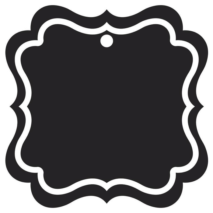 Set of 24 Solid Color Fancy Square Blank Gift Tags-Set of 24-Andaz Press-Black-