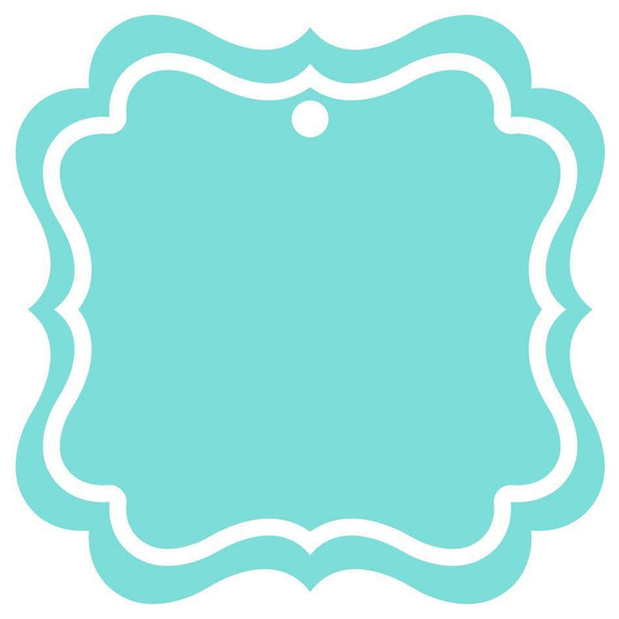 Set of 24 Solid Color Fancy Square Blank Gift Tags-Set of 24-Andaz Press-Diamond Blue-