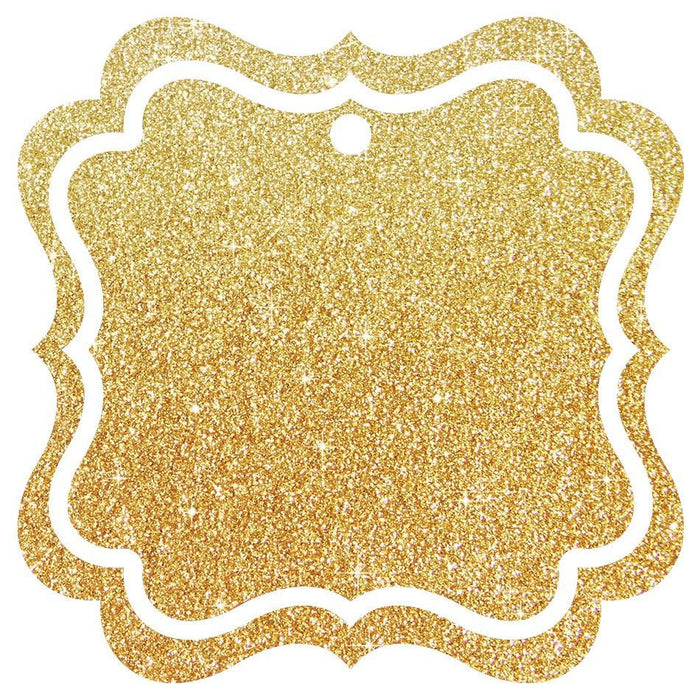 Set of 24 Solid Color Fancy Square Blank Gift Tags-Set of 24-Andaz Press-Gold-