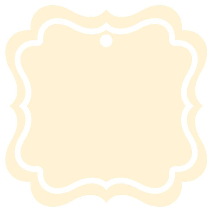 Set of 24 Solid Color Fancy Square Blank Gift Tags-Set of 24-Andaz Press-Ivory-