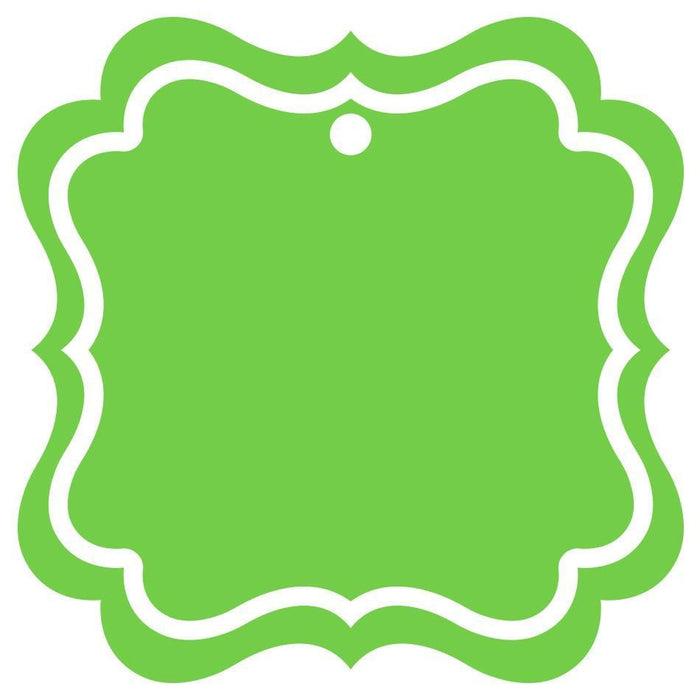 Set of 24 Solid Color Fancy Square Blank Gift Tags-Set of 24-Andaz Press-Kiwi Green-