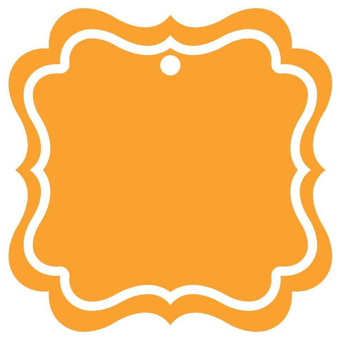 Set of 24 Solid Color Fancy Square Blank Gift Tags-Set of 24-Andaz Press-Orange-