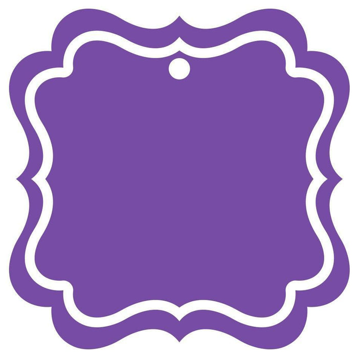 Set of 24 Solid Color Fancy Square Blank Gift Tags-Set of 24-Andaz Press-Purple-