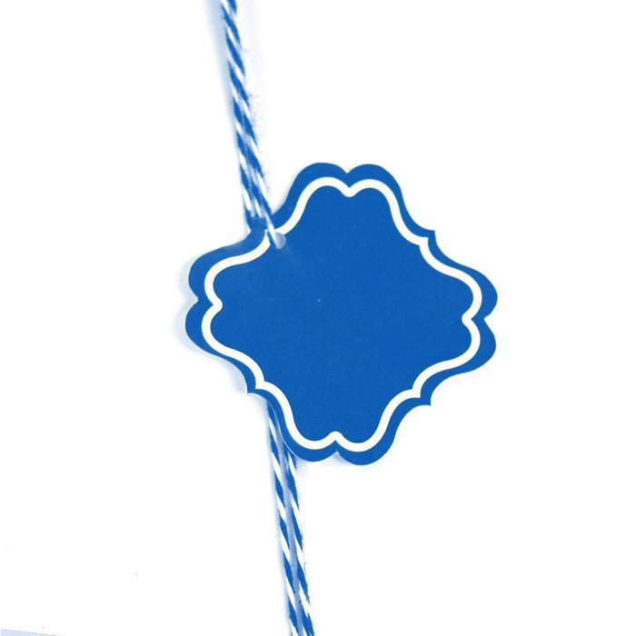 Set of 24 Solid Color Fancy Square Blank Gift Tags-Set of 24-Andaz Press-Royal Blue-