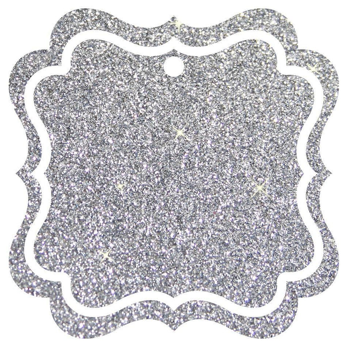 Set of 24 Solid Color Fancy Square Blank Gift Tags-Set of 24-Andaz Press-Silver-