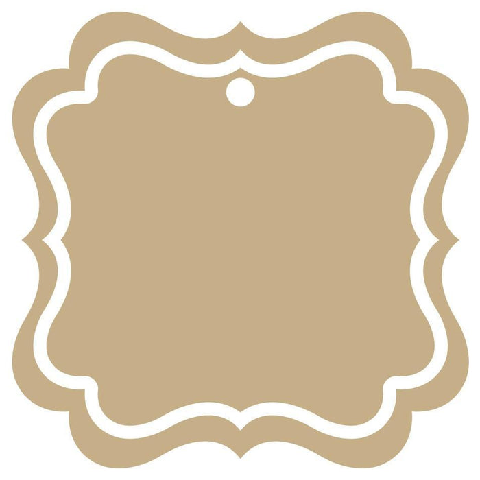 Set of 24 Solid Color Fancy Square Blank Gift Tags-Set of 24-Andaz Press-Tan-