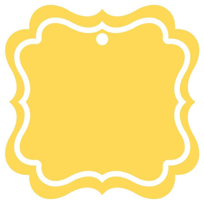 Set of 24 Solid Color Fancy Square Blank Gift Tags-Set of 24-Andaz Press-Yellow-