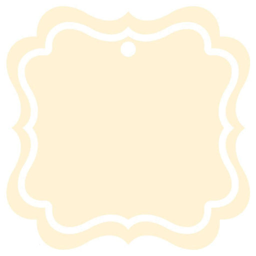 Set of 24 Solid Color Fancy Square Blank Gift Tags-Set of 24-Andaz Press-Ivory-