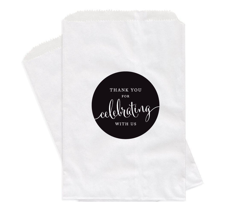 Set of 24 Thank You for Celebrating With Us Favor Bags-Set of 24-Andaz Press-Black-