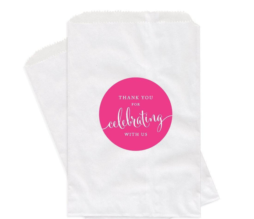 Set of 24 Thank You for Celebrating With Us Favor Bags-Set of 24-Andaz Press-Fuchsia-
