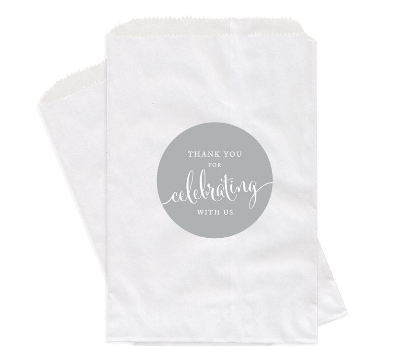Set of 24 Thank You for Celebrating With Us Favor Bags-Set of 24-Andaz Press-Gray-