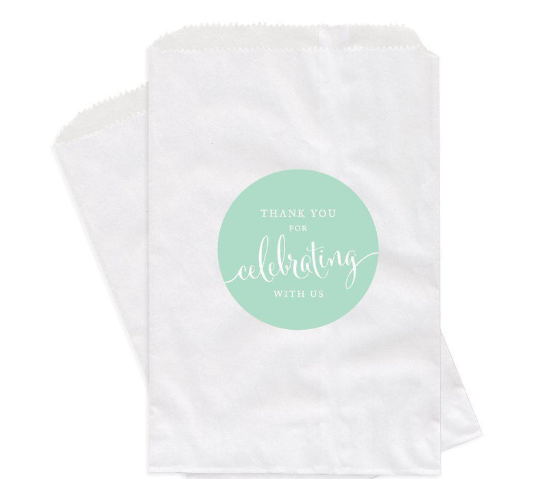Set of 24 Thank You for Celebrating With Us Favor Bags-Set of 24-Andaz Press-Mint Green-