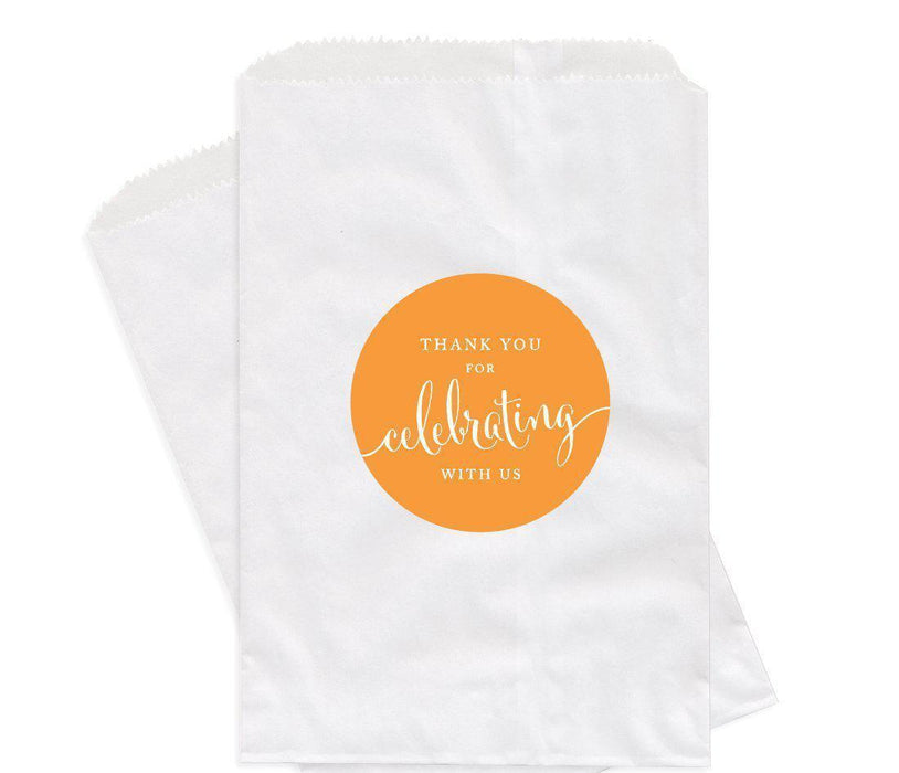 Set of 24 Thank You for Celebrating With Us Favor Bags-Set of 24-Andaz Press-Orange-