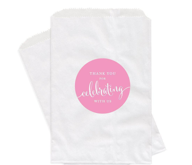 Set of 24 Thank You for Celebrating With Us Favor Bags-Set of 24-Andaz Press-Pink-