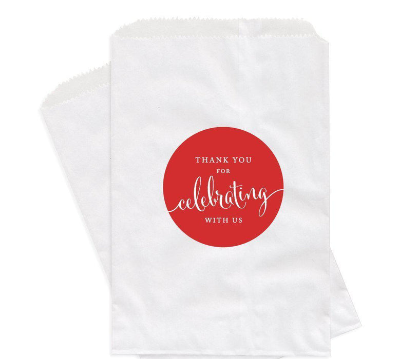 Set of 24 Thank You for Celebrating With Us Favor Bags-Set of 24-Andaz Press-Red-