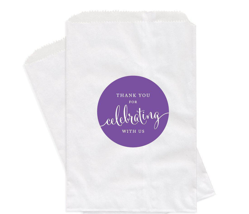 Set of 24 Thank You for Celebrating With Us Favor Bags-Set of 24-Andaz Press-Royal Purple-