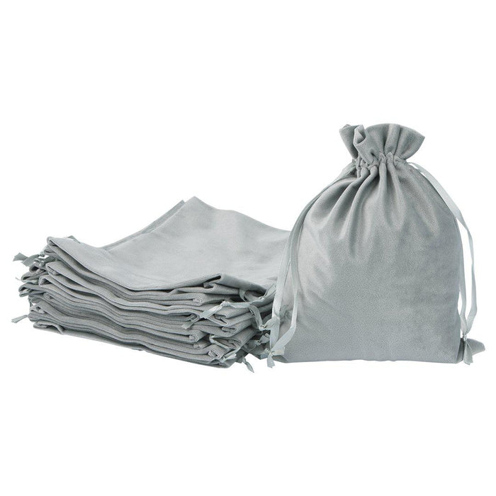 Set of 25 Velvet Drawstring Favor Bags-Set of 25-Andaz Press-5" x 7"-Ivory-